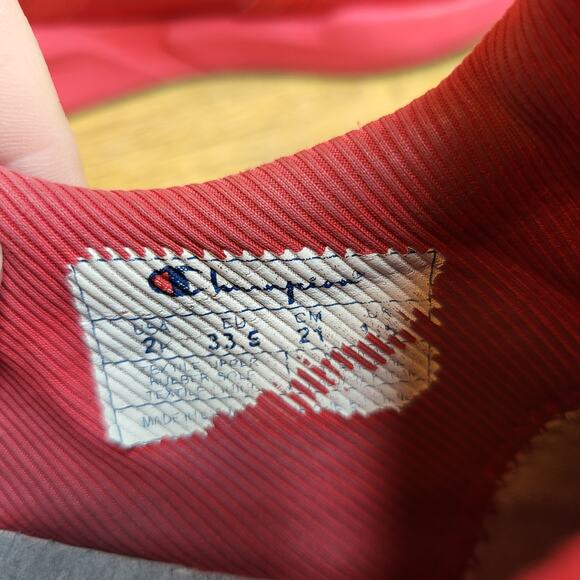 Champion D1 Lite red slip on sneaker sz 2 - Picture 12 of 12